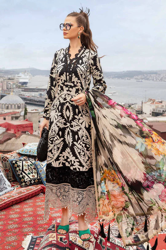3 Piece Unstitched Printed Cambric Suit